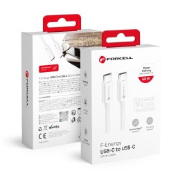 Kabel USB C do USB C Forcell F-Energy QC4.0 PD 3A 60W 0,5 m C338 biały