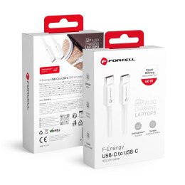 Kabel USB C do USB C Forcell F-Energy QC4.0 PD 3A 60W 3 m C338 biały