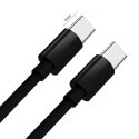 Kabel Typ C do Typ C PD QC 3A 60W C296 (długa końcówka 8mm) 1 m czarny Kabel Typ C do Typ C PD QC 3A 60W C296 (długa końcówka 8mm) 1 m czarny