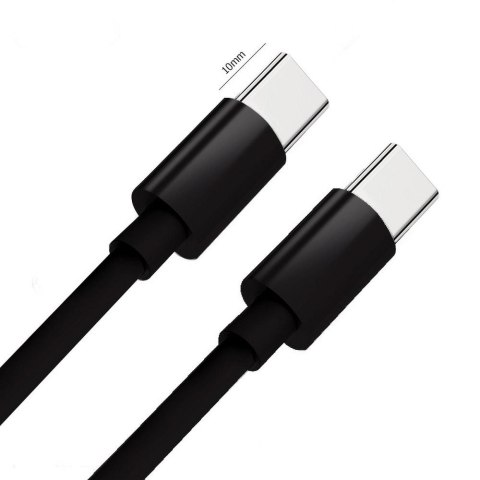 Kabel Typ C do Typ C PD QC 3A 60W C296 (długa końcówka 8mm) 1 m czarny Kabel Typ C do Typ C PD QC 3A 60W C296 (długa końcówka 8mm) 1 m czarny