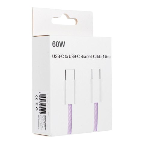 Kabel Typ C do Typ C PD QC3.0 3A 60W C263 1,5 m fioletowy Kabel Typ C do Typ C PD QC3.0 3A 60W C263 1,5 m fioletowy