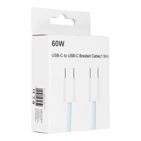 Kabel Typ C do Typ C PD QC3.0 3A 60W C263 1,5 m niebieski Kabel Typ C do Typ C PD QC3.0 3A 60W C263 1,5 m niebieski