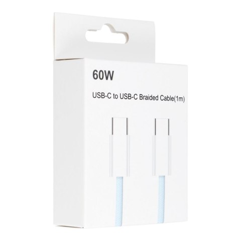 Kabel Typ C do Typ C PD QC3.0 3A 60W C263 1 m niebieski Kabel Typ C do Typ C PD QC3.0 3A 60W C263 1 m niebieski