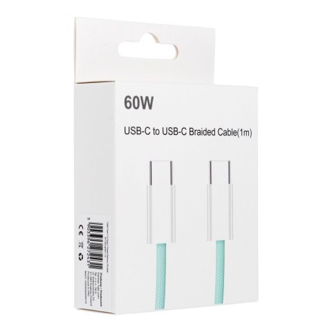 Kabel Typ C do Typ C PD QC3.0 3A 60W C263 1 m zielony Kabel Typ C do Typ C PD QC3.0 3A 60W C263 1 m zielony