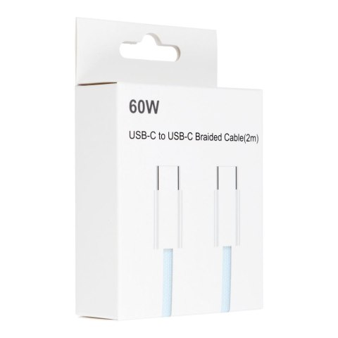 Kabel Typ C do Typ C PD QC3.0 3A 60W C263 2 m niebieski Kabel Typ C do Typ C PD QC3.0 3A 60W C263 2 m niebieski