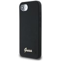 Guess Nakładka HC Silicone Script Metal Logo do iPhone 16e Czarna Guess Nakładka HC Silicone Script Metal Logo do iPhone 16e Czarna