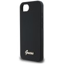 Guess Nakładka HC Silicone Script Metal Logo do iPhone 16e Czarna Guess Nakładka HC Silicone Script Metal Logo do iPhone 16e Czarna