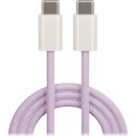 Maxlife kabel MXUC-06 USB-C - USB-C 1,0 m 20W fioletowy nylonowy Maxlife kabel MXUC-06 USB-C - USB-C 1,0 m 20W fioletowy nylonowy