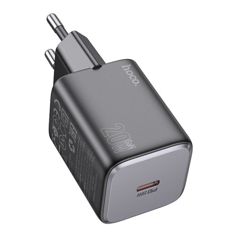 HOCO ładowarka sieciowa Typ C QC PD 20W N40 czarna HOCO ładowarka sieciowa Typ C QC PD 20W N40 czarna