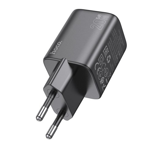 HOCO ładowarka sieciowa Typ C QC PD 20W N40 czarna HOCO ładowarka sieciowa Typ C QC PD 20W N40 czarna