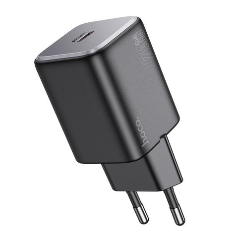 HOCO ładowarka sieciowa Typ C QC PD 20W N40 czarna HOCO ładowarka sieciowa Typ C QC PD 20W N40 czarna