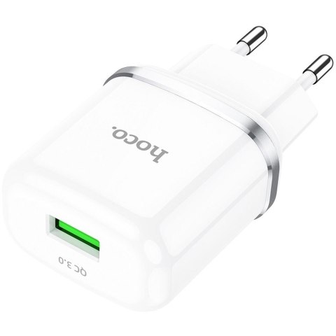HOCO ładowarka sieciowa USB A QC3.0 3A 18W N3 biała HOCO ładowarka sieciowa USB A QC3.0 3A 18W N3 biała