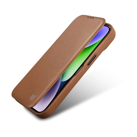 ICarer CE Premium Leather Folio Case skórzane etui iPhone 14 Pro z klapką magnetyczne MagSafe brązowy (WMI14220714-BN) ICarer CE Premium Leather Folio Case skórzane etui iPhone 14 Pro z klapką magnetyczne MagSafe brązowy (WMI14220714-BN)