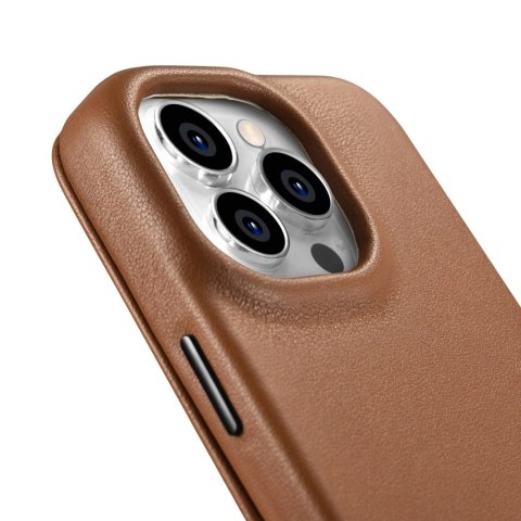 ICarer CE Premium Leather Folio Case skórzane etui iPhone 14 Pro z klapką magnetyczne MagSafe brązowy (WMI14220714-BN) ICarer CE Premium Leather Folio Case skórzane etui iPhone 14 Pro z klapką magnetyczne MagSafe brązowy (WMI14220714-BN)
