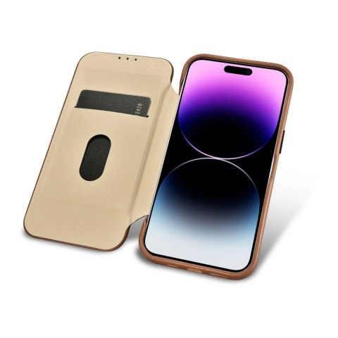 ICarer CE Premium Leather Folio Case skórzane etui iPhone 14 Pro z klapką magnetyczne MagSafe brązowy (WMI14220714-BN) ICarer CE Premium Leather Folio Case skórzane etui iPhone 14 Pro z klapką magnetyczne MagSafe brązowy (WMI14220714-BN)