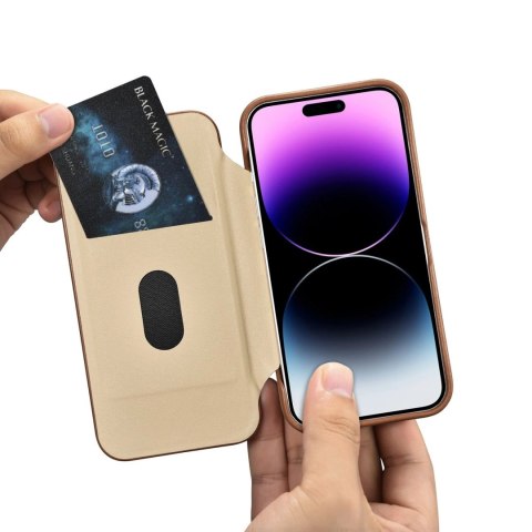 ICarer CE Premium Leather Folio Case skórzane etui iPhone 14 Pro z klapką magnetyczne MagSafe brązowy (WMI14220714-BN) ICarer CE Premium Leather Folio Case skórzane etui iPhone 14 Pro z klapką magnetyczne MagSafe brązowy (WMI14220714-BN)