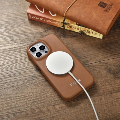 ICarer CE Premium Leather Folio Case skórzane etui iPhone 14 Pro z klapką magnetyczne MagSafe brązowy (WMI14220714-BN) ICarer CE Premium Leather Folio Case skórzane etui iPhone 14 Pro z klapką magnetyczne MagSafe brązowy (WMI14220714-BN)
