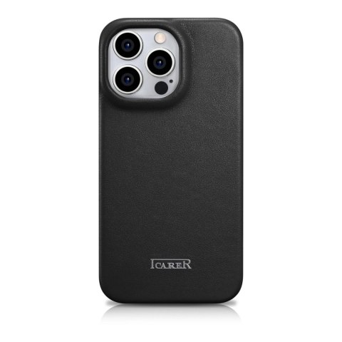 ICarer CE Premium Leather Folio Case skórzane etui iPhone 14 Pro z klapką magnetyczne MagSafe czarny (WMI14220714-BK) ICarer CE Premium Leather Folio Case skórzane etui iPhone 14 Pro z klapką magnetyczne MagSafe czarny (WMI14220714-BK)