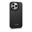 ICarer CE Premium Leather Folio Case skórzane etui iPhone 14 Pro z klapką magnetyczne MagSafe czarny (WMI14220714-BK)