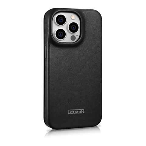 ICarer CE Premium Leather Folio Case skórzane etui iPhone 14 Pro z klapką magnetyczne MagSafe czarny (WMI14220714-BK) ICarer CE Premium Leather Folio Case skórzane etui iPhone 14 Pro z klapką magnetyczne MagSafe czarny (WMI14220714-BK)
