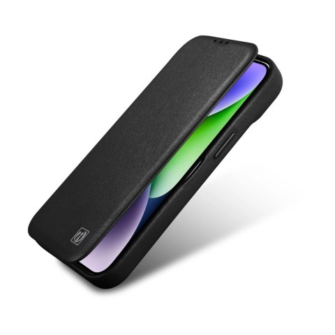ICarer CE Premium Leather Folio Case skórzane etui iPhone 14 Pro z klapką magnetyczne MagSafe czarny (WMI14220714-BK) ICarer CE Premium Leather Folio Case skórzane etui iPhone 14 Pro z klapką magnetyczne MagSafe czarny (WMI14220714-BK)