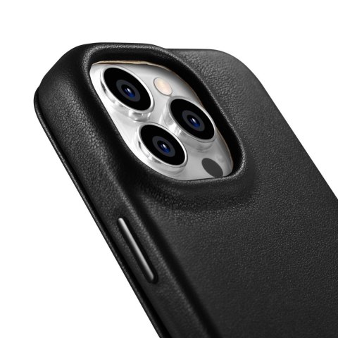ICarer CE Premium Leather Folio Case skórzane etui iPhone 14 Pro z klapką magnetyczne MagSafe czarny (WMI14220714-BK) ICarer CE Premium Leather Folio Case skórzane etui iPhone 14 Pro z klapką magnetyczne MagSafe czarny (WMI14220714-BK)
