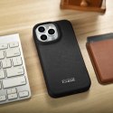 ICarer CE Premium Leather Folio Case skórzane etui iPhone 14 Pro z klapką magnetyczne MagSafe czarny (WMI14220714-BK)