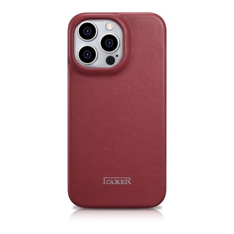 ICarer CE Premium Leather Folio Case skórzane etui iPhone 14 Pro z klapką magnetyczne MagSafe czerwony (WMI14220714-RD) ICarer CE Premium Leather Folio Case skórzane etui iPhone 14 Pro z klapką magnetyczne MagSafe czerwony (WMI14220714-RD)