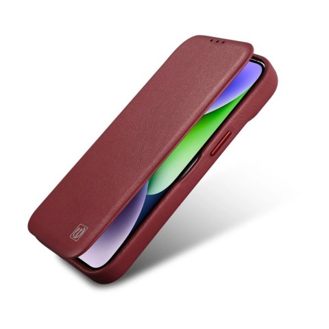 ICarer CE Premium Leather Folio Case skórzane etui iPhone 14 Pro z klapką magnetyczne MagSafe czerwony (WMI14220714-RD) ICarer CE Premium Leather Folio Case skórzane etui iPhone 14 Pro z klapką magnetyczne MagSafe czerwony (WMI14220714-RD)