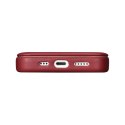 ICarer CE Premium Leather Folio Case skórzane etui iPhone 14 Pro z klapką magnetyczne MagSafe czerwony (WMI14220714-RD)