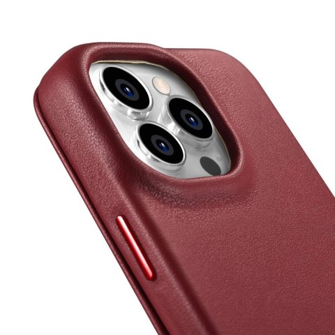 ICarer CE Premium Leather Folio Case skórzane etui iPhone 14 Pro z klapką magnetyczne MagSafe czerwony (WMI14220714-RD) ICarer CE Premium Leather Folio Case skórzane etui iPhone 14 Pro z klapką magnetyczne MagSafe czerwony (WMI14220714-RD)