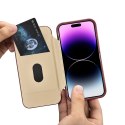 ICarer CE Premium Leather Folio Case skórzane etui iPhone 14 Pro z klapką magnetyczne MagSafe czerwony (WMI14220714-RD)