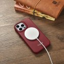 ICarer CE Premium Leather Folio Case skórzane etui iPhone 14 Pro z klapką magnetyczne MagSafe czerwony (WMI14220714-RD)