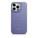 ICarer CE Premium Leather Folio Case skórzane etui iPhone 14 Pro z klapką magnetyczne MagSafe jasnofioletowy (WMI14220714-LP)