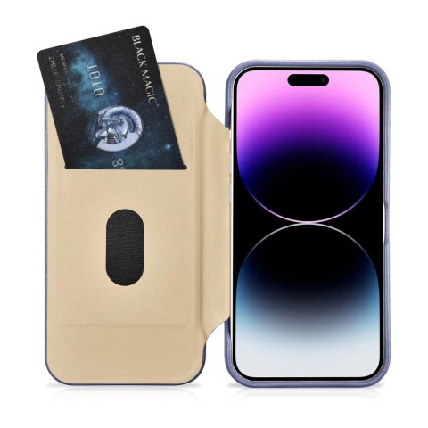 ICarer CE Premium Leather Folio Case skórzane etui iPhone 14 Pro z klapką magnetyczne MagSafe jasnofioletowy (WMI14220714-LP) ICarer CE Premium Leather Folio Case skórzane etui iPhone 14 Pro z klapką magnetyczne MagSafe jasnofioletowy (WMI14220714-LP)
