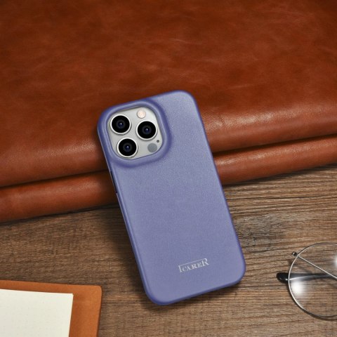 ICarer CE Premium Leather Folio Case skórzane etui iPhone 14 Pro z klapką magnetyczne MagSafe jasnofioletowy (WMI14220714-LP) ICarer CE Premium Leather Folio Case skórzane etui iPhone 14 Pro z klapką magnetyczne MagSafe jasnofioletowy (WMI14220714-LP)