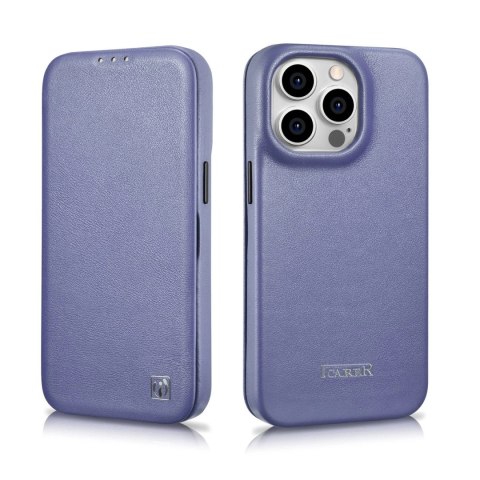 ICarer CE Premium Leather Folio Case skórzane etui iPhone 14 Pro z klapką magnetyczne MagSafe jasnofioletowy (WMI14220714-LP) ICarer CE Premium Leather Folio Case skórzane etui iPhone 14 Pro z klapką magnetyczne MagSafe jasnofioletowy (WMI14220714-LP)