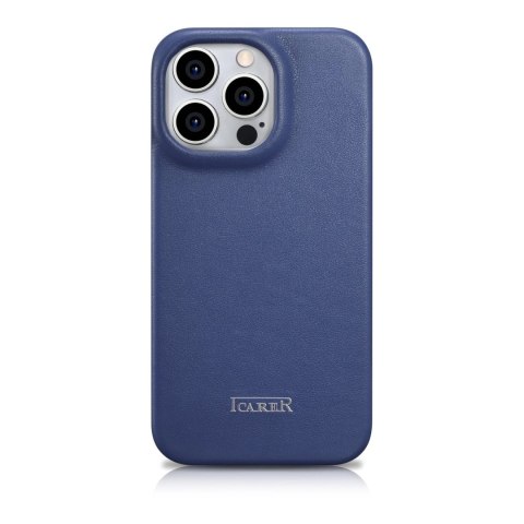ICarer CE Premium Leather Folio Case skórzane etui iPhone 14 Pro z klapką magnetyczne MagSafe niebieski (WMI14220714-BU) ICarer CE Premium Leather Folio Case skórzane etui iPhone 14 Pro z klapką magnetyczne MagSafe niebieski (WMI14220714-BU)