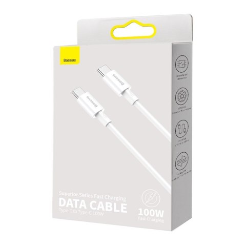 Baseus kabel Superior PD USB-C - USB-C 1,0m biały 100W Baseus kabel Superior PD USB-C - USB-C 1,0m biały 100W