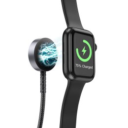 EOL HOCO ładowarka indukcyjna 2w1 Typ C do Apple Watch + kabel ładowania Lightning PD QC 3A CW54 1,2 m czarna