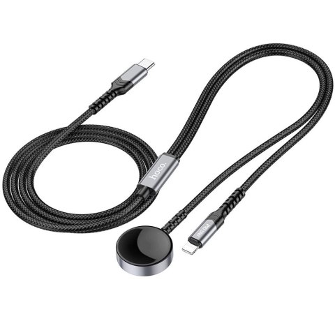 EOL HOCO ładowarka indukcyjna 2w1 Typ C do Apple Watch + kabel ładowania Lightning PD QC 3A CW54 1,2 m czarna EOL HOCO ładowarka indukcyjna 2w1 Typ C do Apple Watch + kabel ładowania Lightning PD QC 3A CW54 1,2 m czarna