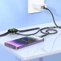 EOL HOCO ładowarka indukcyjna 2w1 Typ C do Apple Watch + kabel ładowania Lightning PD QC 3A CW54 1,2 m czarna