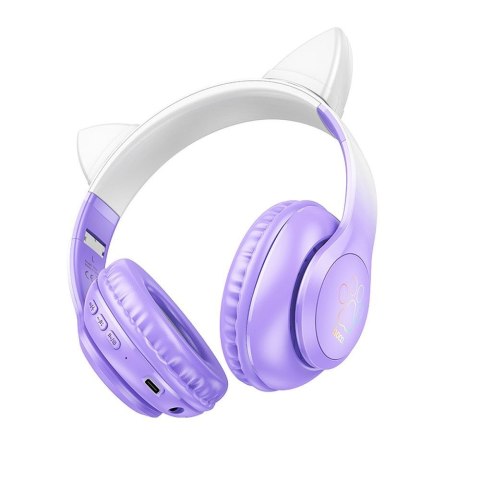 HOCO słuchawki bezprzewodowe bluetooth nagłowne W42 Kocie Uszy fioletowe winogrono HOCO słuchawki bezprzewodowe bluetooth nagłowne W42 Kocie Uszy fioletowe winogrono