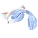 HOCO słuchawki bezprzewodowe bluetooth nagłowne W42 Kocie Uszy krystaliszny niebieski HOCO słuchawki bezprzewodowe bluetooth nagłowne W42 Kocie Uszy krystaliszny niebieski