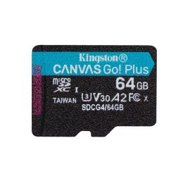 Kingston karta pamięci 64GB microSDXC Canvas Go Plus Gen4 200MB/s A2 U3 V30 + adapter
