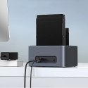 Stacja dokująca na 5 dysków z funkcją klonowania offline 2,5"/3,5" SATA HDD/SSD - szara