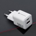 Ładowarka sieciowa do telefonu Forcell F-Energy Mini GaN III USB C + USB A QC4.0 PD 30W VT-35 biała #1 Ładowarka sieciowa do telefonu Forcell F-Energy Mini GaN III USB C + USB A QC4.0 PD 30W VT-35 biała #1