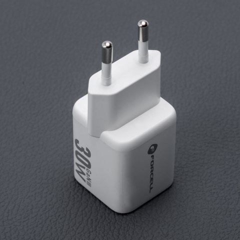 Ładowarka sieciowa do telefonu Forcell F-Energy Mini GaN III USB C + USB A QC4.0 PD 30W VT-35 biała #1 Ładowarka sieciowa do telefonu Forcell F-Energy Mini GaN III USB C + USB A QC4.0 PD 30W VT-35 biała #1