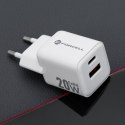 Ładowarka sieciowa do telefonu Forcell F-Energy Mini GaN III USB C + USB A QC4.0 PD 20W VT-35A biała #1 Ładowarka sieciowa do telefonu Forcell F-Energy Mini GaN III USB C + USB A QC4.0 PD 20W VT-35A biała #1