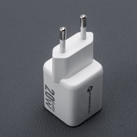 Ładowarka sieciowa do telefonu Forcell F-Energy Mini GaN III USB C + USB A QC4.0 PD 20W VT-35A biała #1 Ładowarka sieciowa do telefonu Forcell F-Energy Mini GaN III USB C + USB A QC4.0 PD 20W VT-35A biała #1